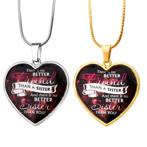 Letter Sister Heart Pendant Necklace Womens Party Jewelry