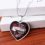 Letter Sister Heart Pendant Necklace Womens Party Jewelry