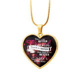 Letter Sister Heart Pendant Necklace Womens Party Jewelry