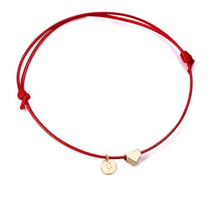 Coin Love Heart Bracelet Charm Lucky Red Strings Bangle Jewelry
