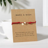 Coin Love Heart Bracelet Charm Lucky Red Strings Bangle Jewelry