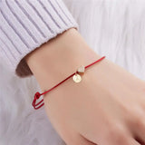 Coin Love Heart Bracelet Charm Lucky Red Strings Bangle Jewelry