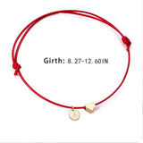 Coin Love Heart Bracelet Charm Lucky Red Strings Bangle Jewelry