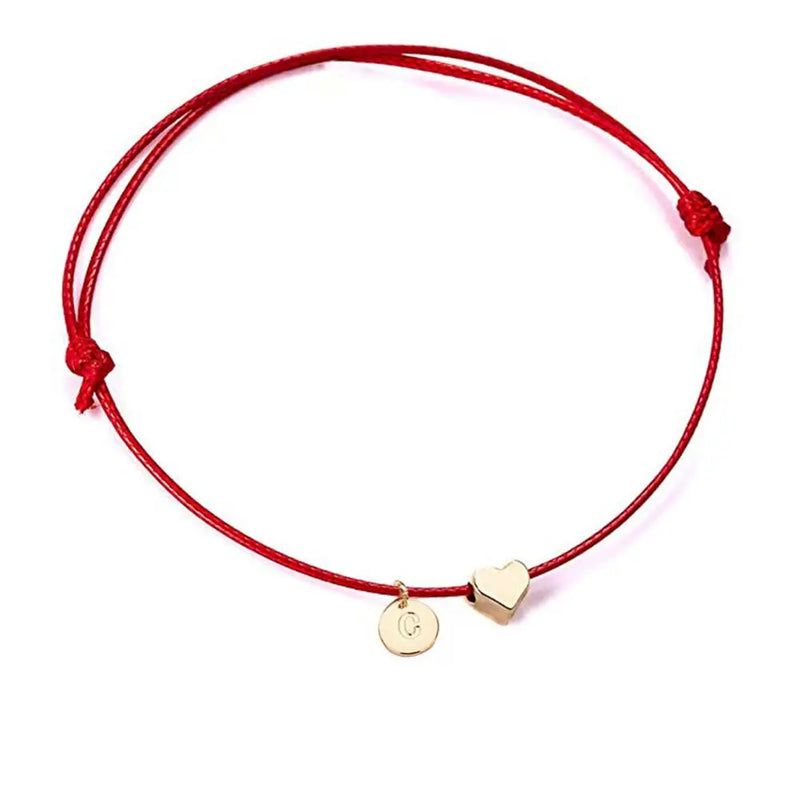 Coin Love Heart Bracelet Charm Lucky Red Strings Bangle Jewelry