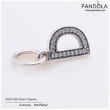 D Pendant Charm 925 Silver Clear CZ DIY Women Bracelet Necklace Bead