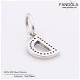 D Pendant Charm 925 Silver Clear CZ DIY Women Bracelet Necklace Bead