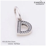 D Pendant Charm 925 Silver Clear CZ DIY Women Bracelet Necklace Bead