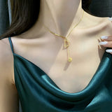 D Pendant Titanium Steel Necklace Hip Hop Tassel Chain Jewelry