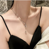 D Pendant Titanium Steel Necklace Hip Hop Tassel Chain Jewelry