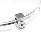 Letter E Alphabet Charm Fits Europe Bracelet 925 Sterling Silver Beads
