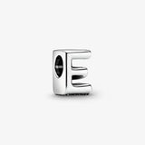 Letter E Alphabet Charm Fits Europe Bracelet 925 Sterling Silver Beads