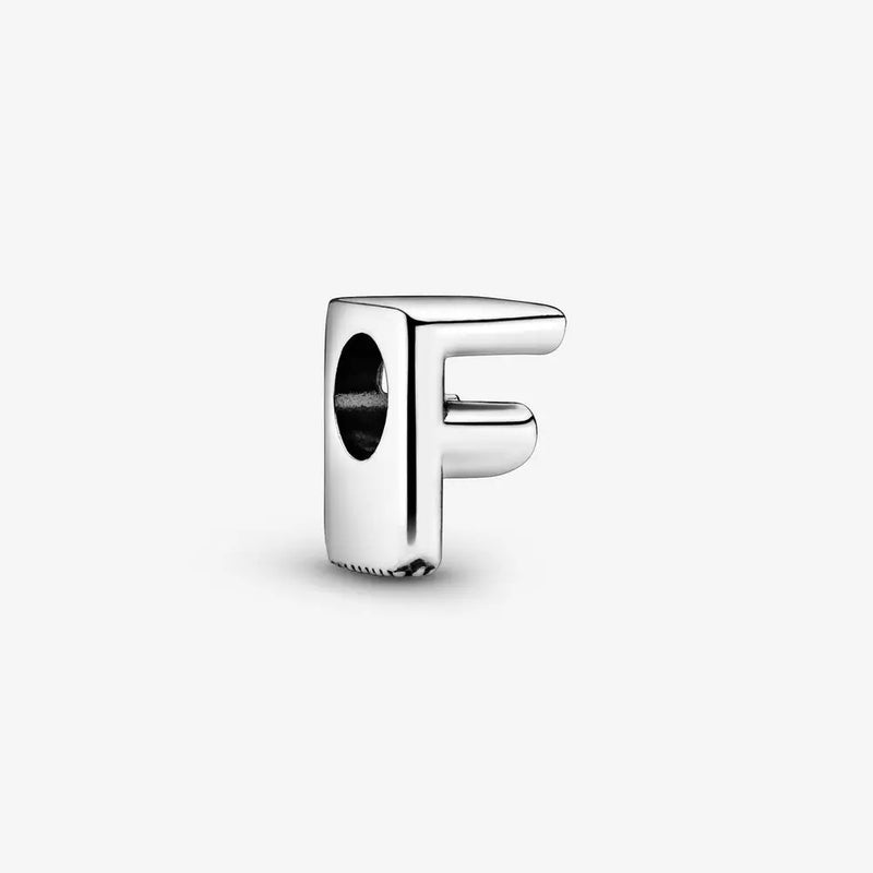 F Alphabet Charm 925 Sterling Silver Bead for Bracelet DIY Jewelry