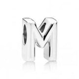 925 Sterling Silver F/M Letter Charm Beads for Bracelet DIY Jewelry