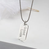 Good Luck Necklace 925 Sterling Silver Ball Bead Chain Women Pendant Charm