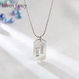 Good Luck Necklace 925 Sterling Silver Ball Bead Chain Women Pendant Charm