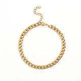 Letter Pearl Anklet Women Temperament Width 7mm Stainless Steel Chain Anklet