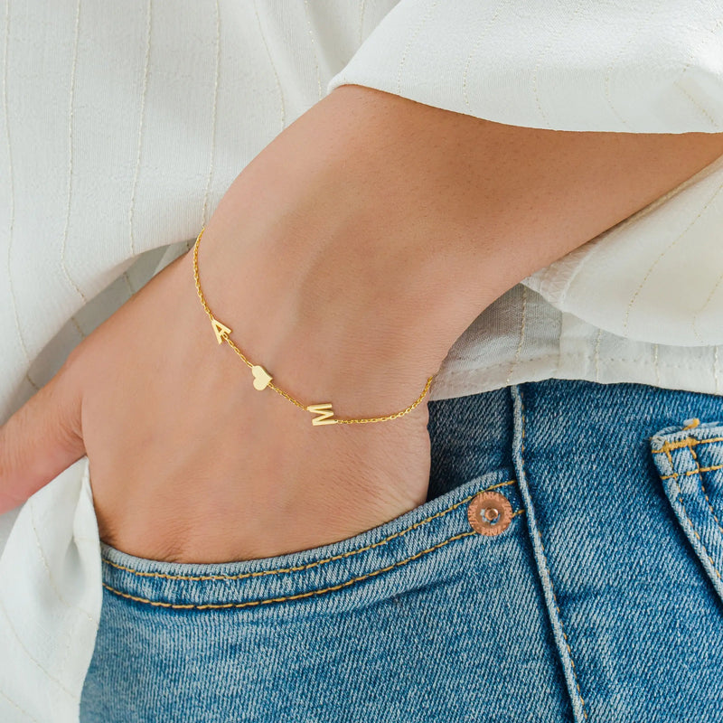 Letter Initial Bracelet Couple, Bridesmaid Bracelet, Letter Bracelet For Women