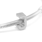 925 Sterling Silver J Charm Alphabet Bead for Jewelry Making