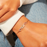 Mom Bracelet Inlaid CZ Colorful Zircon Adjustable Chains Golden Bangle