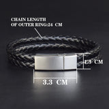 Custom Engraved Leather Bracelet - Personalized Gift for Men