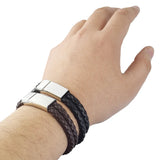 Custom Engraved Leather Bracelet - Personalized Gift for Men