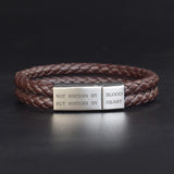 Custom Engraved Leather Bracelet - Personalized Gift for Men