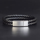 Custom Engraved Leather Bracelet - Personalized Gift for Men