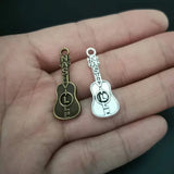 Nashville Guitar Charms Tibetan Silver Antique Bronze 31x11mm