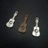 Nashville Guitar Charms Tibetan Silver Antique Bronze 31x11mm
