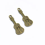 Nashville Guitar Charms Tibetan Silver Antique Bronze 31x11mm