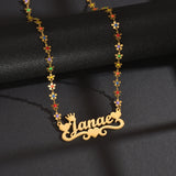 Personalized Letter Necklace Heart Crown Name Butterfly Flower Chain