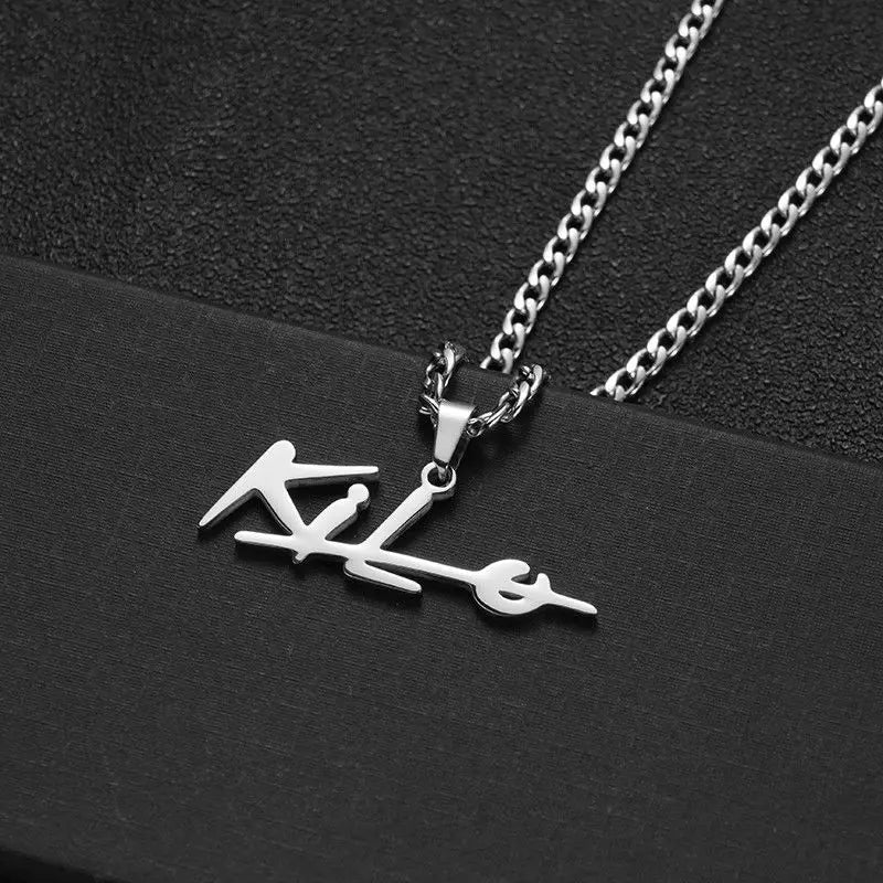 Letter Necklace for Women Love and Producer Necklaces Man Kilo Pendant Neck