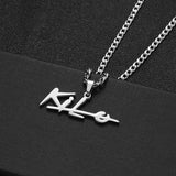 Letter Necklace for Women Love and Producer Necklaces Man Kilo Pendant Neck