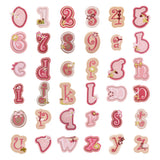 Pink Heart Letter Number Sew on Patches Set Embroidered Patch A-Z 0-9 DIY Crafts