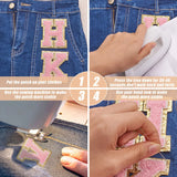 Pink Heart Letter Number Sew on Patches Set Embroidered Patch A-Z 0-9 DIY Crafts