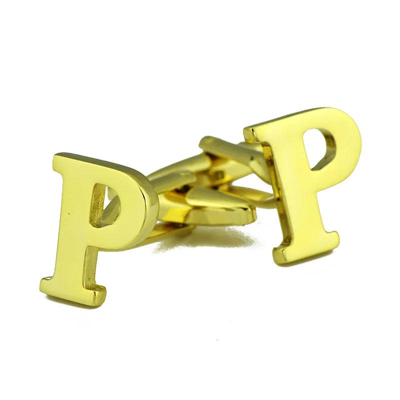 P Cufflinks Shirt Clip Cuff Studs Shirt French Buttons Jewelry