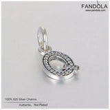 Letter Q Pendant Charms 925 Sterling Silver Jewelry