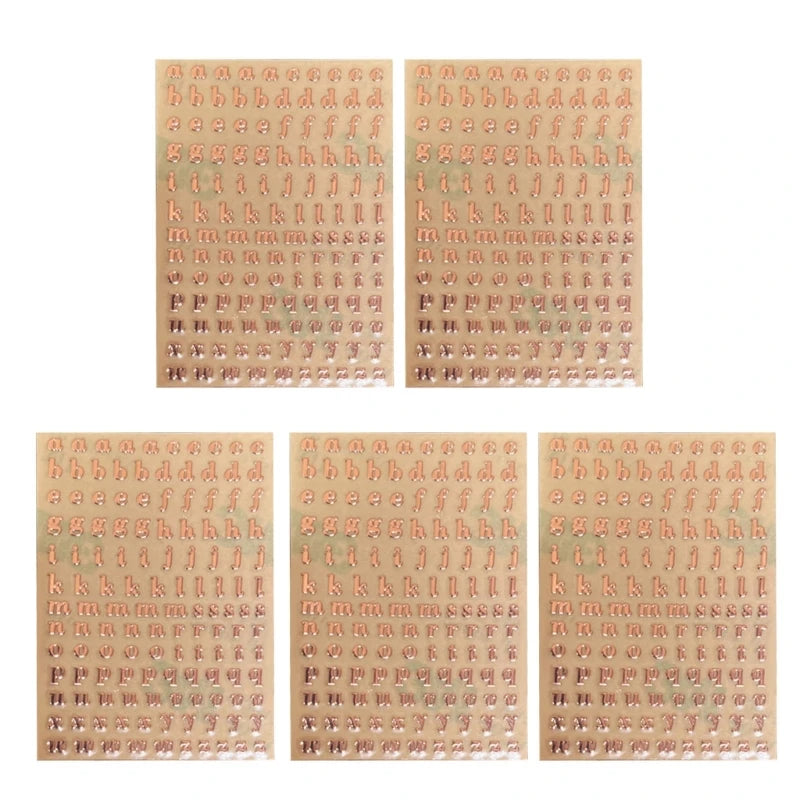 Letter Resin Stickers, Self Adhesive, Gold