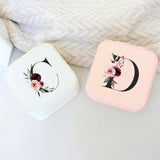 Rose Print Jewelry Storage Box Travel Organizer Earrings Necklace Ring