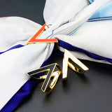 Crystal Brooch Pins Letter Shape Silk Scarf Buckle Holder