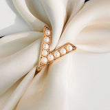 Crystal Brooch Pins Letter Shape Silk Scarf Buckle Holder