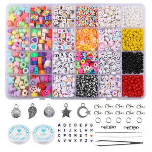 6mm Flat Round Smile Bead Set for Jewelry Making