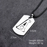 Letter Tag Necklaces Stainless Steel Chain Vintage Men Necklaces