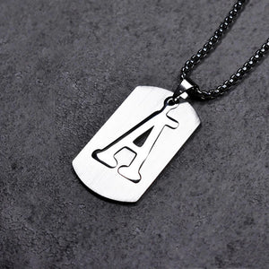 Letter Tag Necklaces Stainless Steel Chain Vintage Men Necklaces