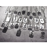 Letter Tag Necklaces Stainless Steel Chain Vintage Men Necklaces