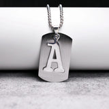 Letter Tag Necklaces Stainless Steel Chain Vintage Men Necklaces