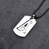 Letter Tag Necklaces Stainless Steel Chain Vintage Men Necklaces