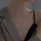 INS Pure Silver Letter W Necklace for Women Gift
