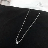 INS Pure Silver Letter W Necklace for Women Gift