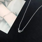 INS Pure Silver Letter W Necklace for Women Gift